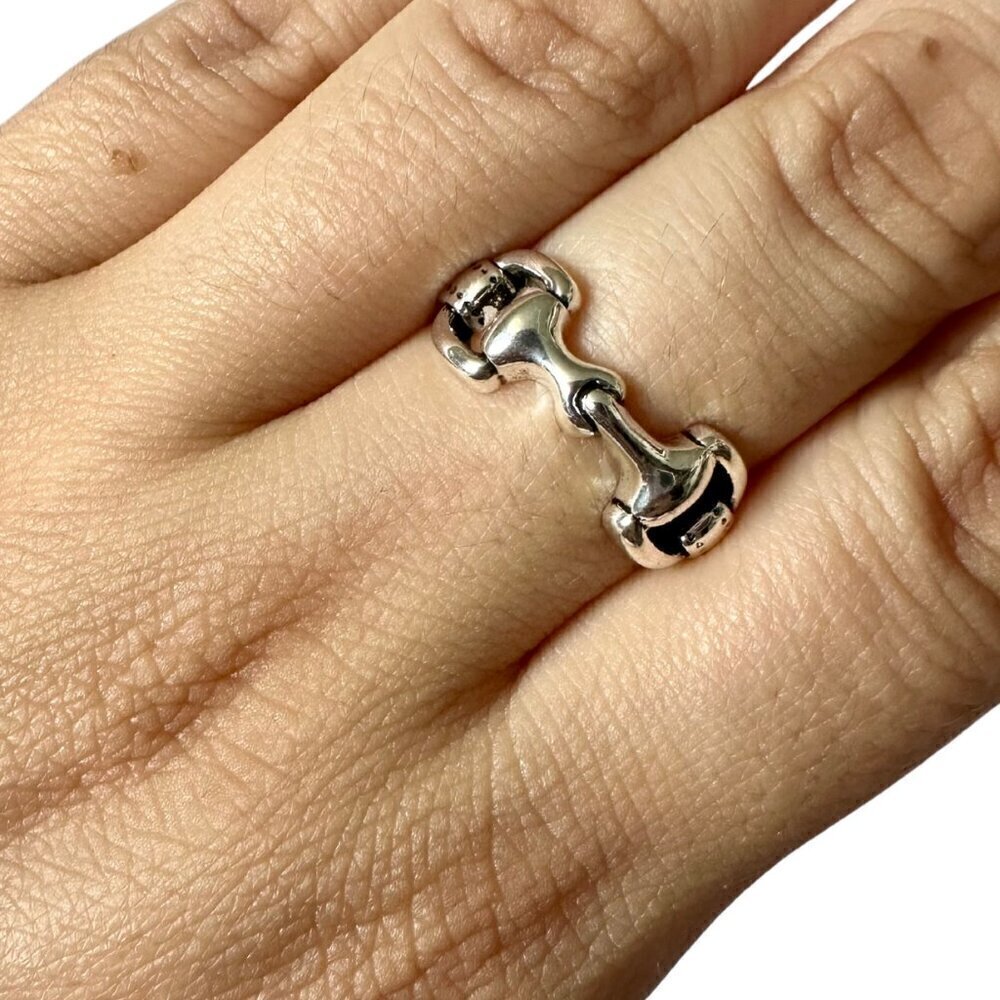 Silver Snaffle Bit Equestrian Elegant Silver Ring Unisex!